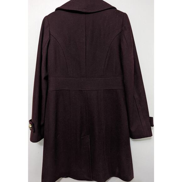 Michael Kors Women's Dark Plum Double Breasted Dress Winter Coat Size 2 - Picture 2 of 5